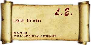 Lóth Ervin névjegykártya